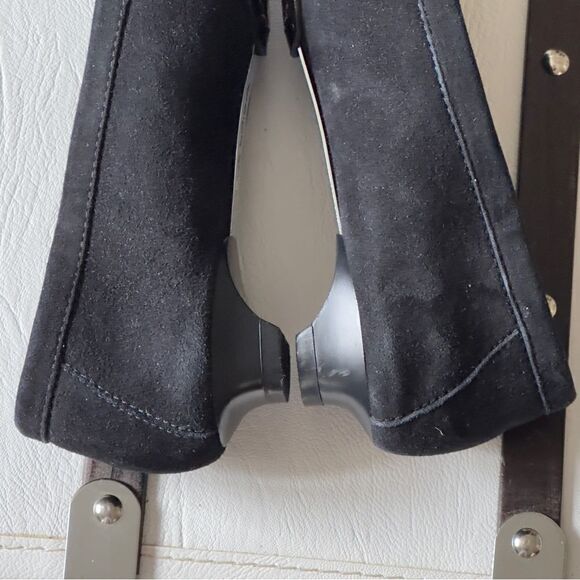 Via Spiga Black Suede Spiral Sequin Moccasin Loafers Size 6M - Picture 12 of 16